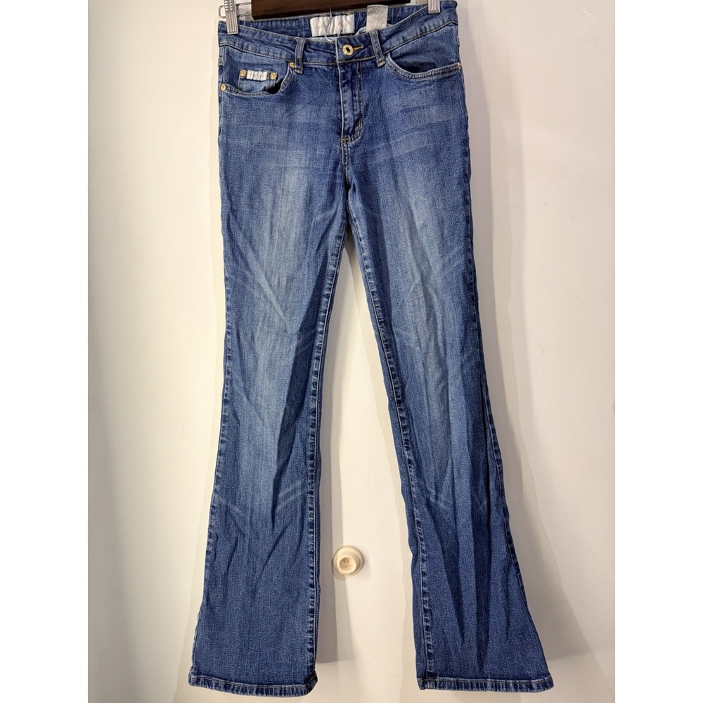 Vintage Y2K Baby Phat Mid-Rise Flare Jeans – Blue Denim Embroidered Logo
